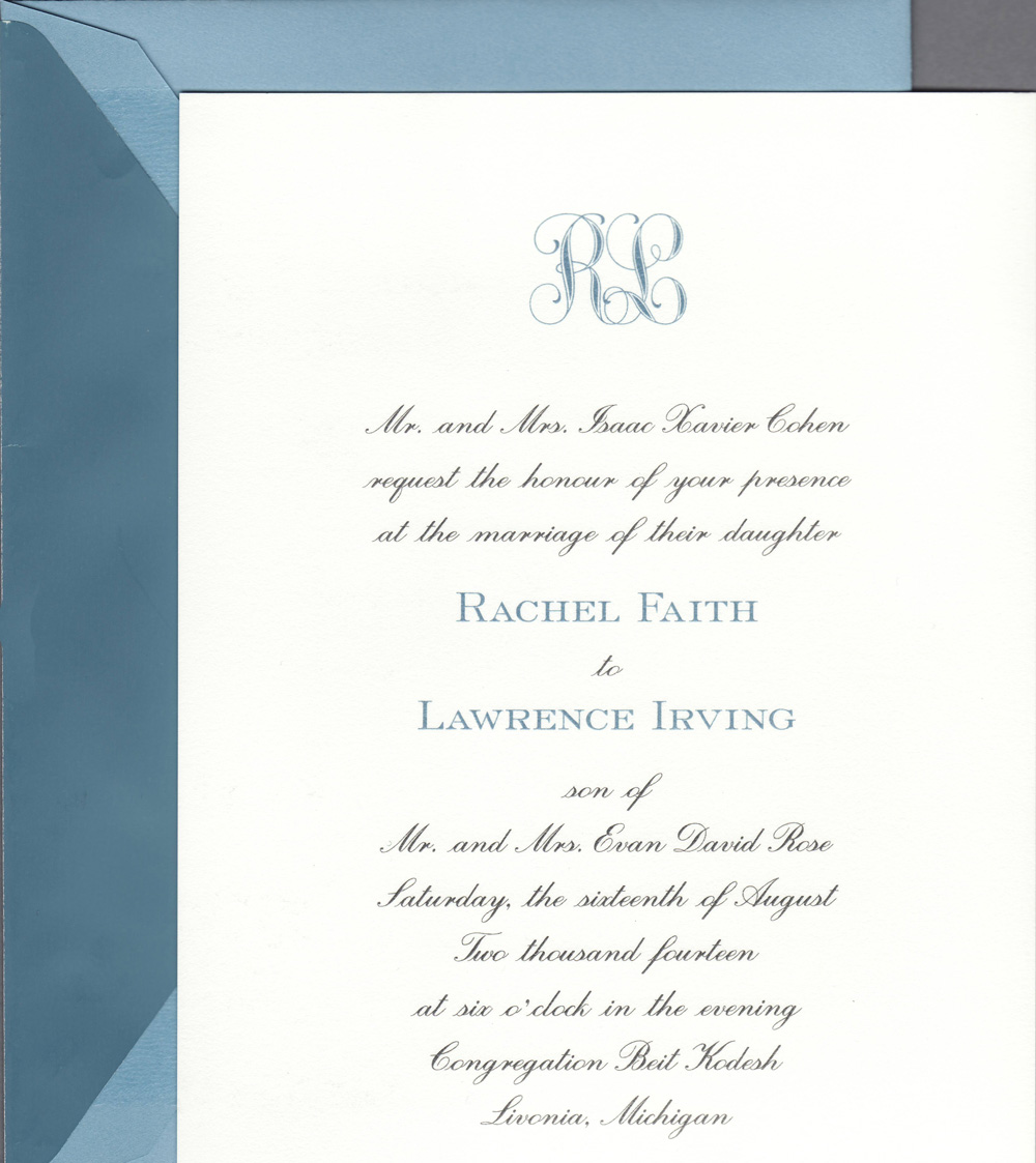 Wedding invitations wording son of